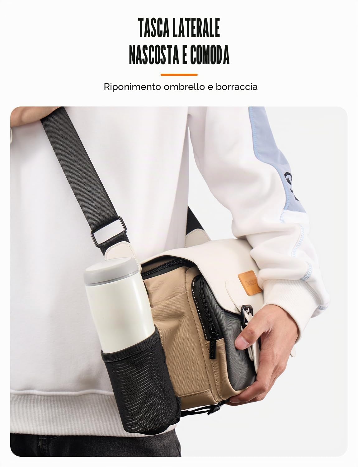 Cwatcun Borsa per Fotocamera borsa fotografica compatta, piccola fotocamera impermeabile borsa messenger con supporto per treppiede, fotografia di viaggio borsa DSLR/SLR,L