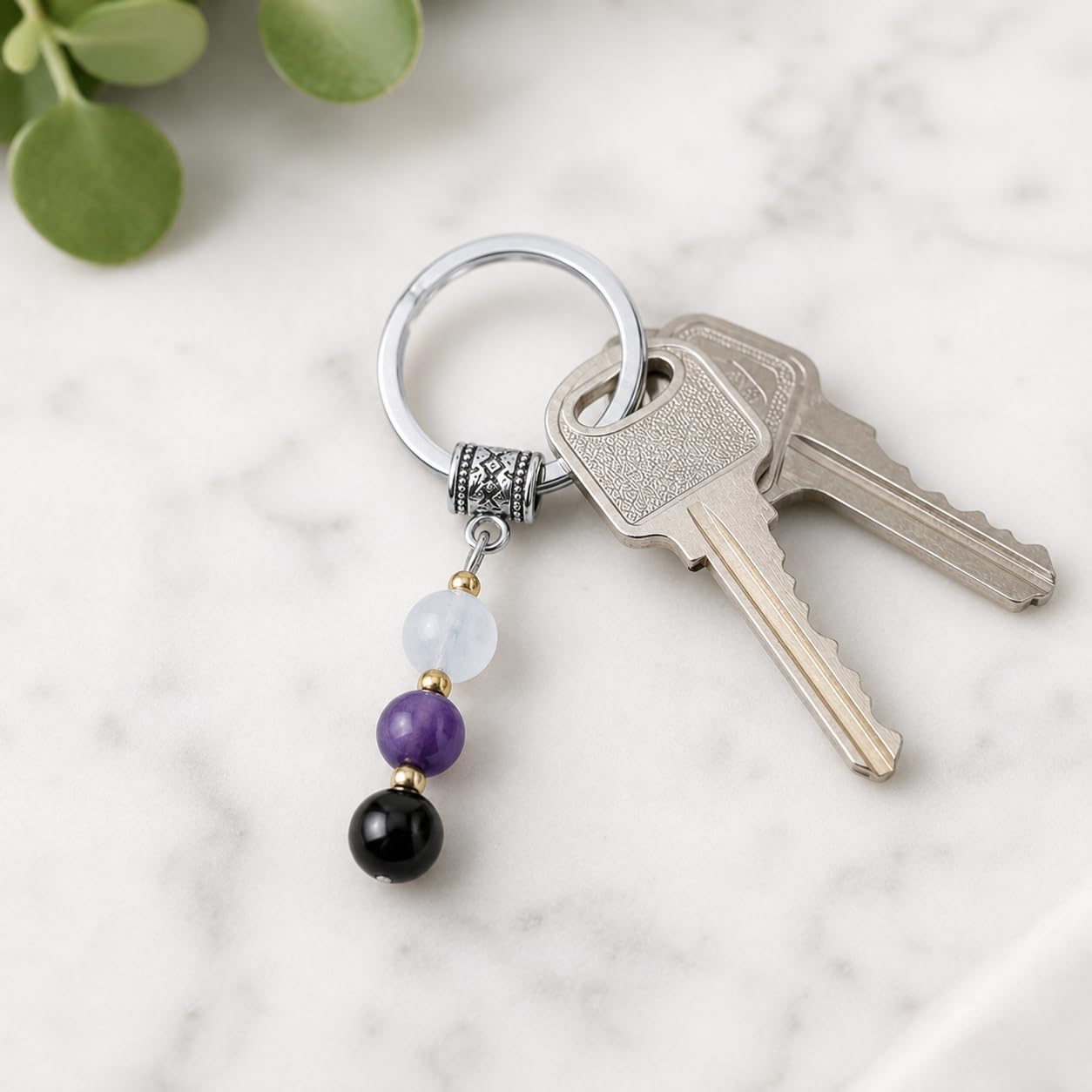Natural Crystal Keychain Gift for Women, Strong Woman Encouragement