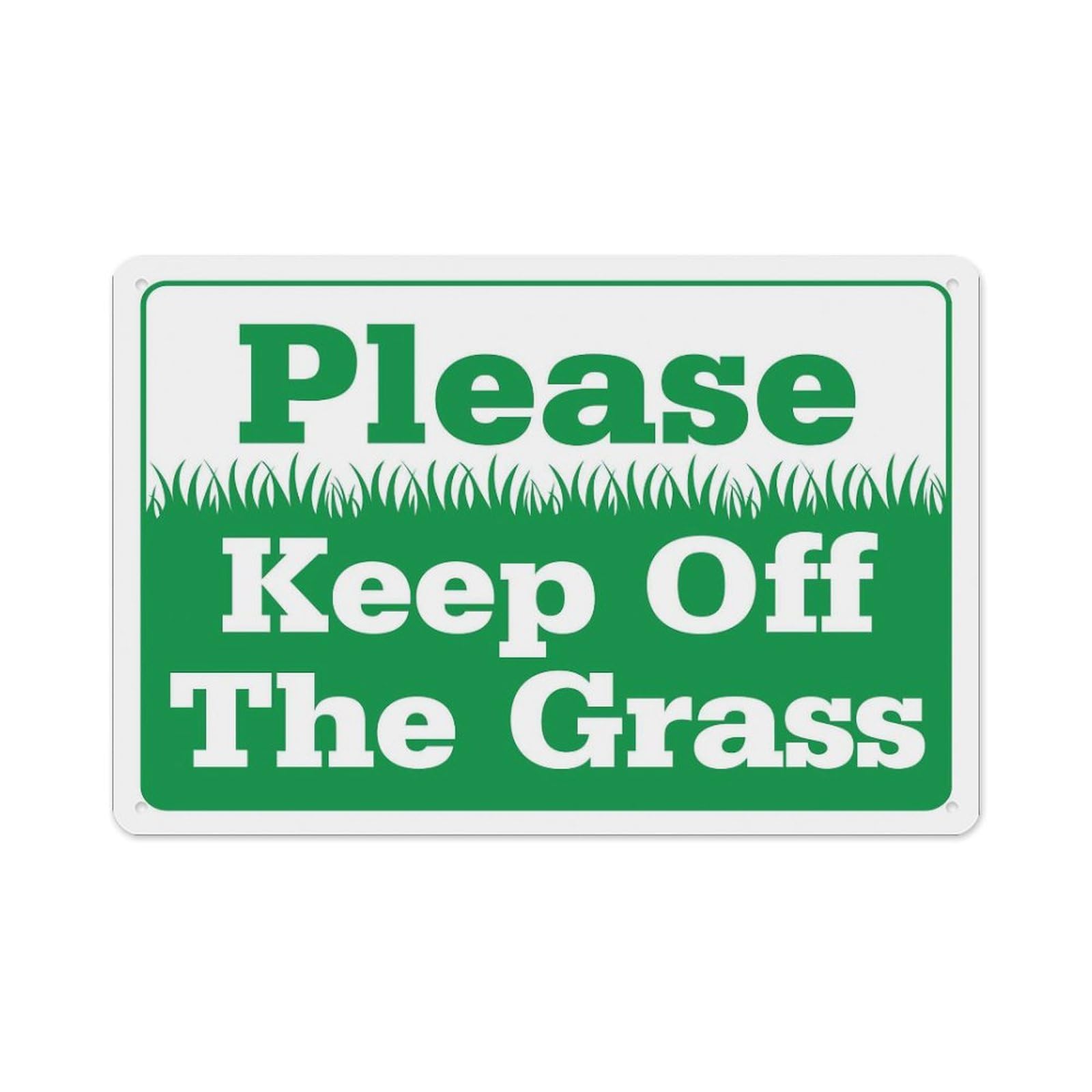 Keep Off Lawn Grass Reminder Aluminum Tin Sign 8×12 Inch, Home Garden Outdoor Wall Plaque