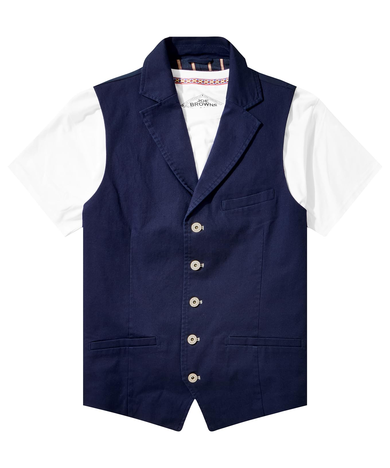 Joe Browns Men's Vintage Workwear Twill Waistcoat, Navy, 42