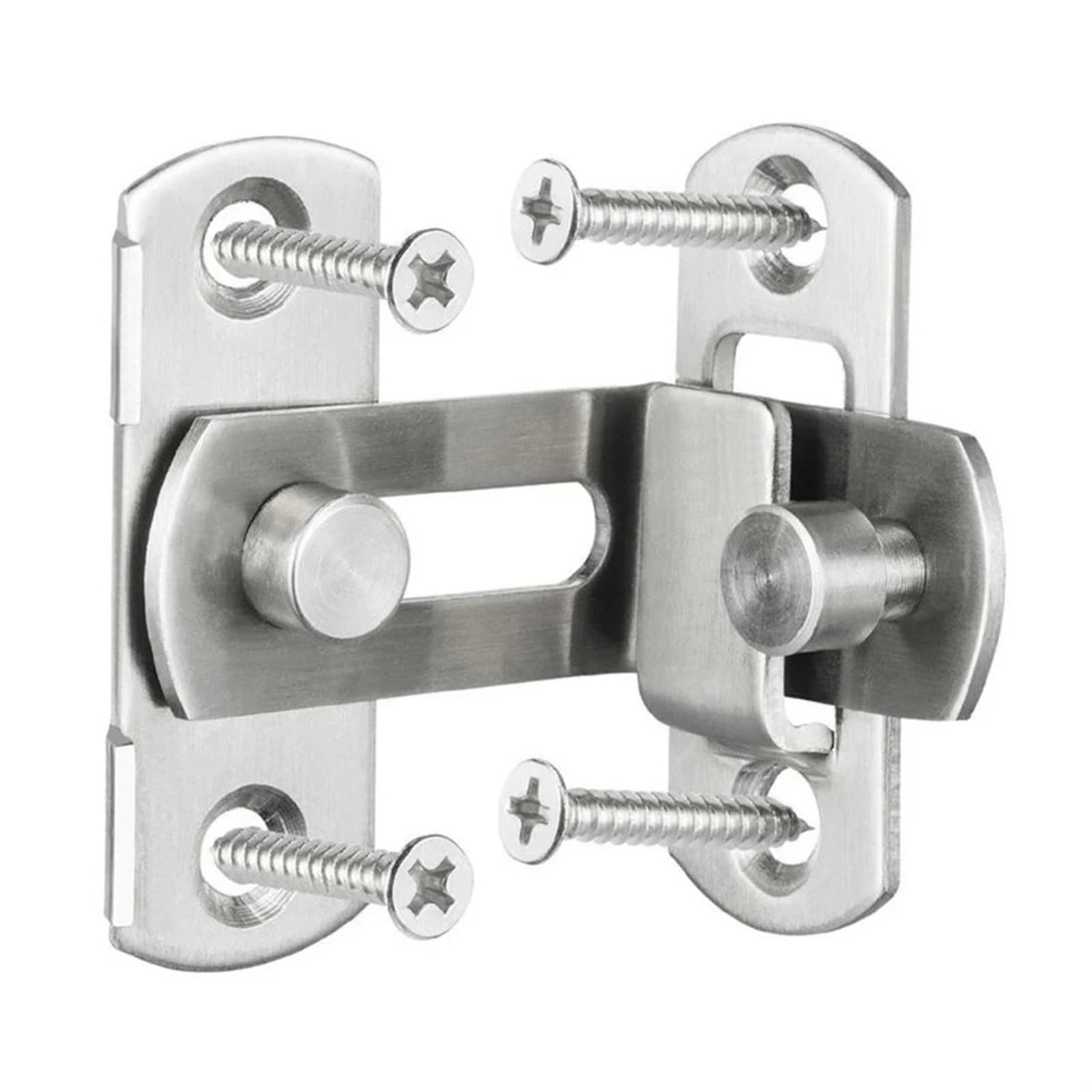 VAYEODEYU Cast Stainless Steel 90 Degree Barn Bolt Cabinet Door Lock Hook Latch Slid Gate