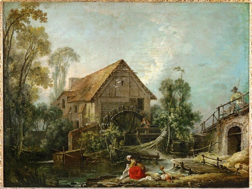 Impression d'affiches le Moulin de François Boucher toile décoration murale salon 60x90cm
