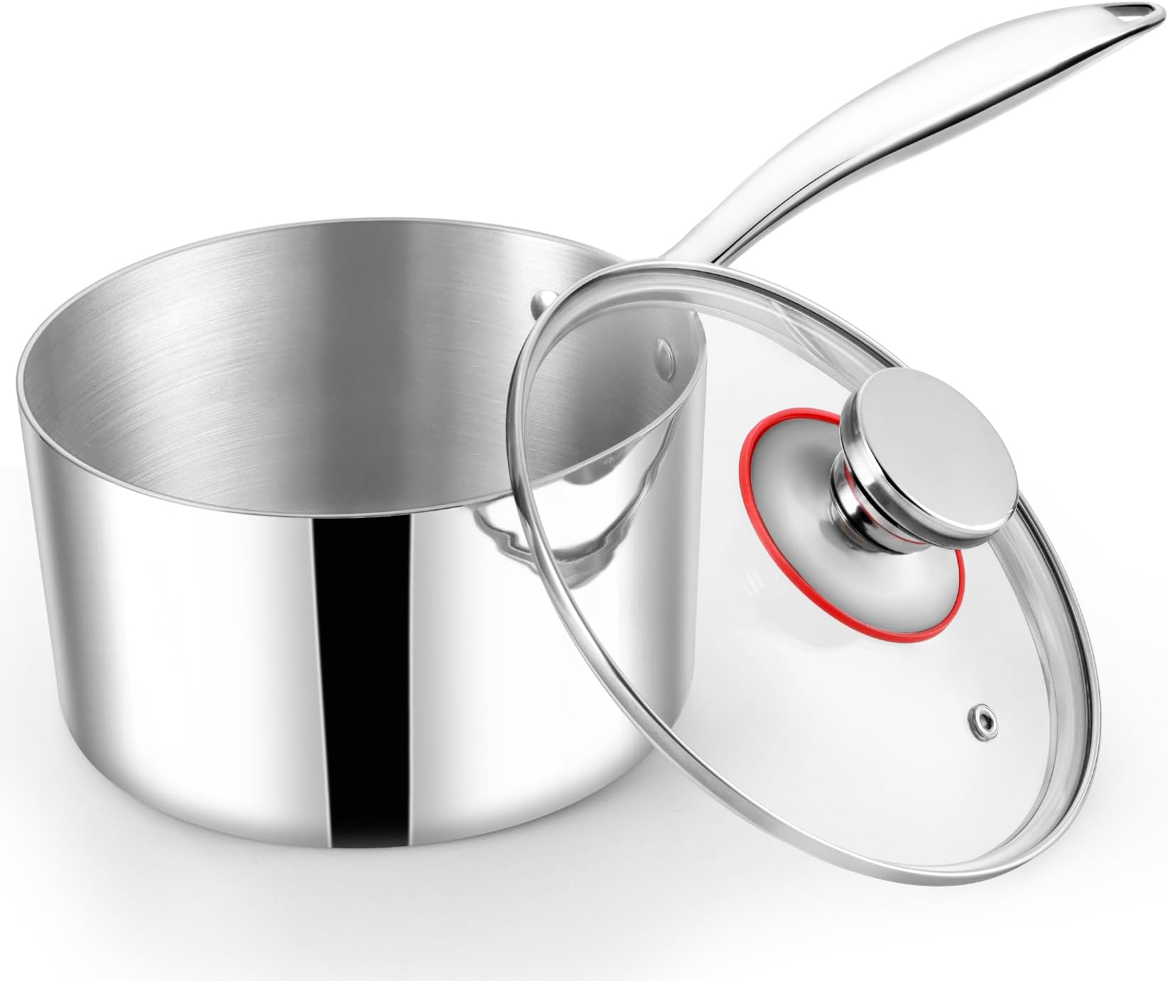 Stielkasserolle Cookware 21 - 18cm Durchmesser, Chromnickelstahl 18/10