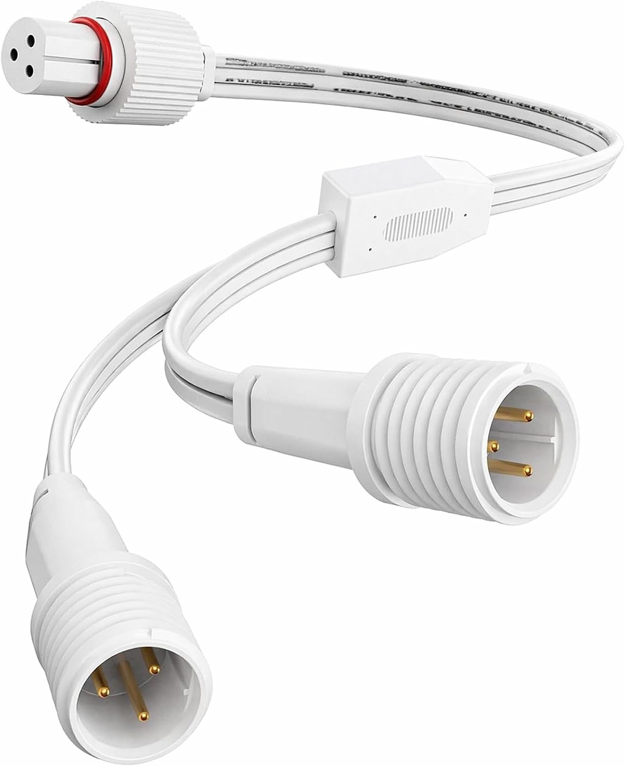 Y-Shaped Splitter for Govee Permanent Outdoor Lights & Pro — 3-Pin Waterproof Extension Cord Compatible with H705A/B/C, H706A/B/C (Classic & Pro Series ONLY), White