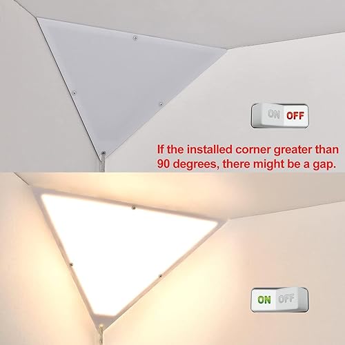 Miniatura 3 de haultop Luz de esquina, luces de techo enchufables, luces de esquina modernas para sala de estar, luz de esquina triangular con pantalla acrílica,
