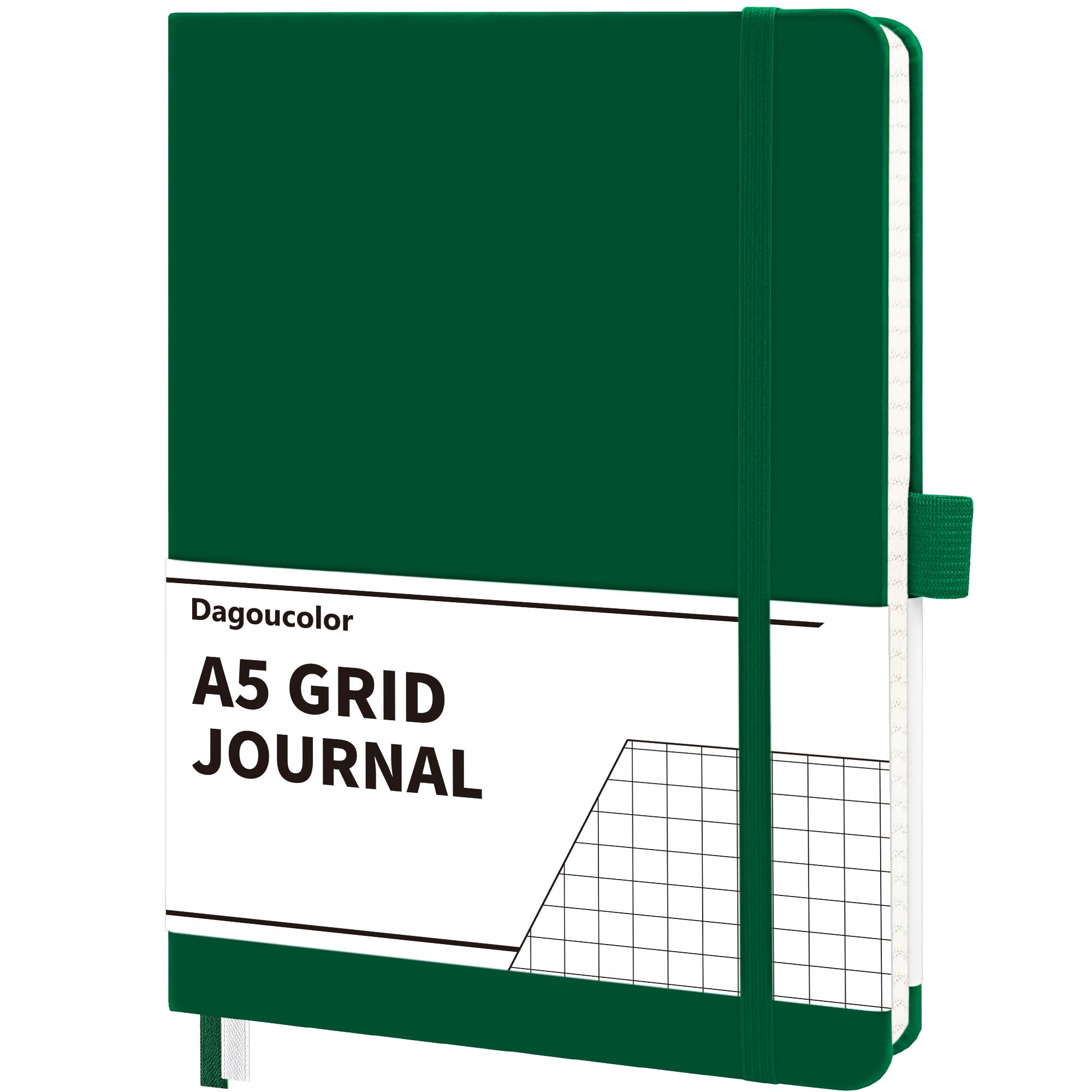 DagouColor Notebook A5, 90 Sheet, 120GSM - Green, Grid