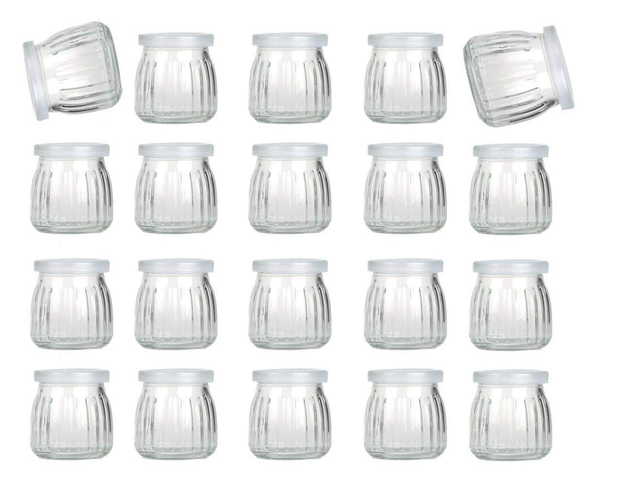 Buy Encheng 4 oz Clear Glass Jars With Lids,Glass Yogurt Container With