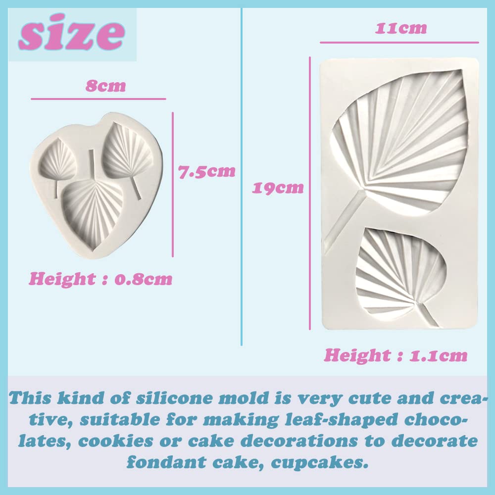 3 stuks siliconen vormen in bladvorm, siliconen vorm, siliconen vorm voor snoep, siliconen vormen voor suikerpasta, chocolade, fondant, boter