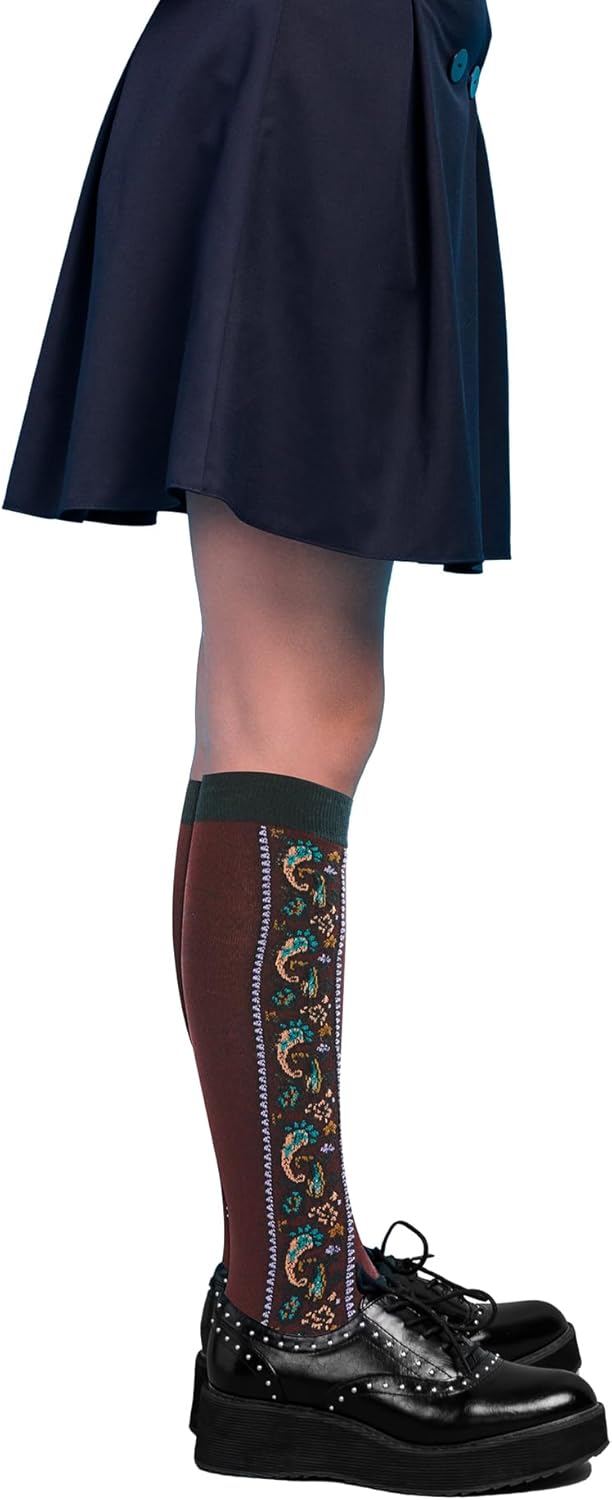 Benefeet Sox Knee High Socks Women Vintage Floral Cotton Long Socks Over the Calf Tube Sock for Girls - Image 7