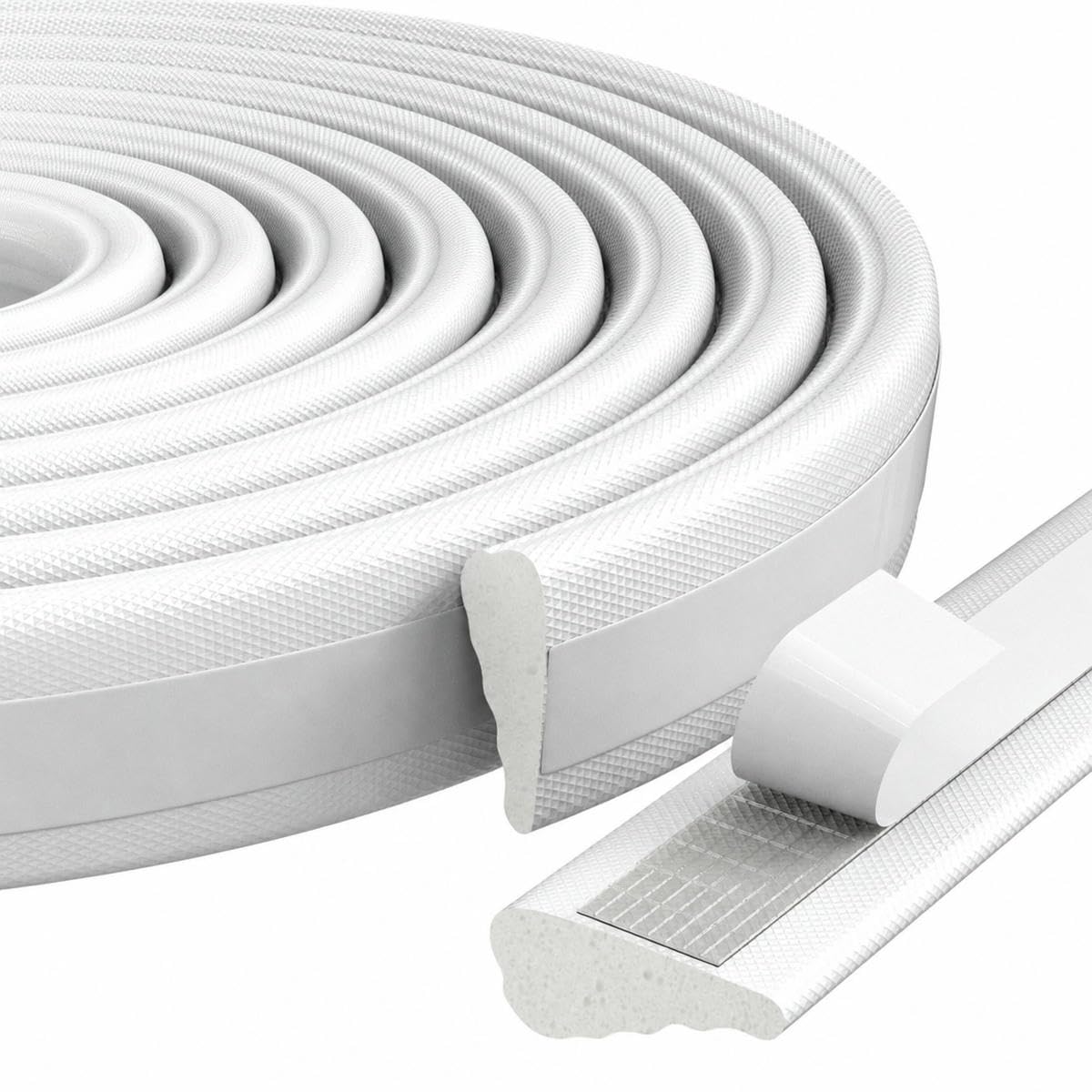 Door and Window Sealing Strip Sound Insulation self-Adhesive Filling Winter Warm Weather Strip self-Adhesive Foam Sealing strip-white-5M