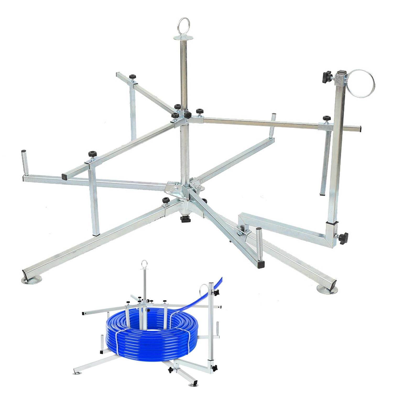 Avvolgitubo per Riscaldamento a Pavimento, Srotolatore per Tubi di PEX Altezza 75-100 cm Professionale Decoiler per Tubi PEX PERT ALPEX Copex Cavi, Portata fino a 200 kg e 600m