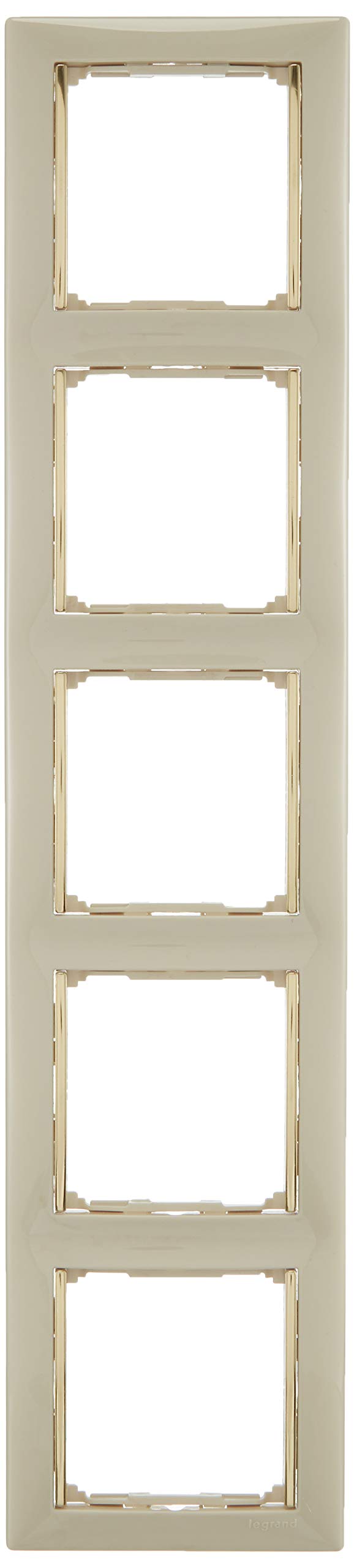 Legrand 774155 Valena marco beige con banda dorada quíntuple para instalación horizontal