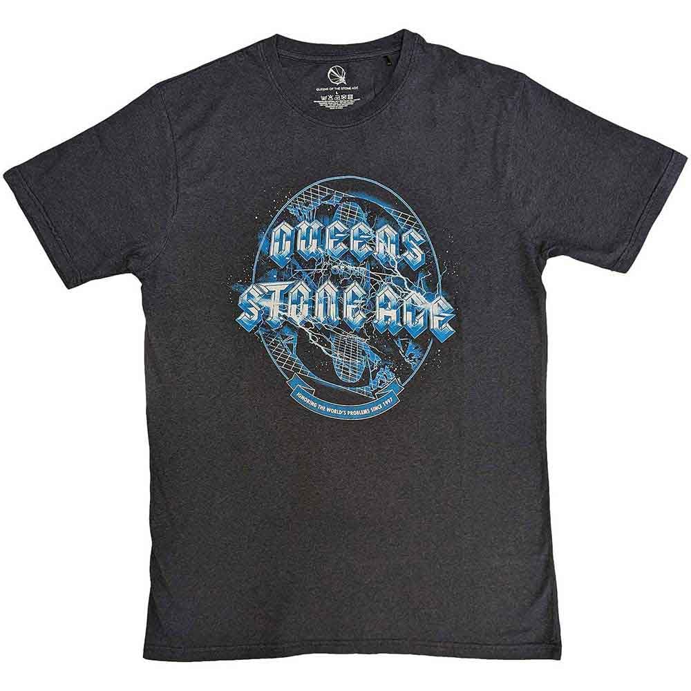 Queens of The Stone Age T Shirt Ignoring Band Logo New Official Unisex Black, Black, L