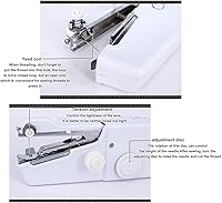 Vista 3 de Máquina de coser de mano, mini profesión DIY máquina de coser portátil a mano, máquina de coser multifuncional para el hogar, alimentación