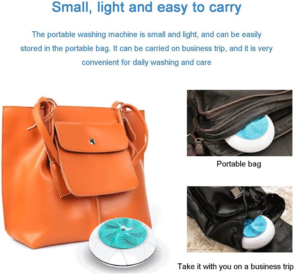 USB Mini Ultrasonico Lavatrice, Portatile Elettrica Turbo Automatico Lavatrice, Multifunzione Piccolo Viaggio Strumento Pulizia per Vestiti Frutta Verdura Biancheria Intima Calze