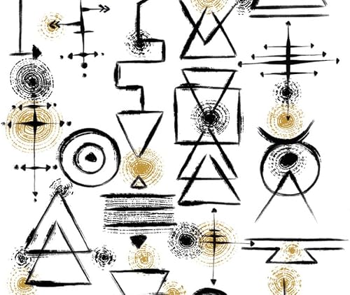 CONCORD WALLCOVERINGS Mural de pared abstracto para dormitorio, montañas, árbol, gris, negro, marrón, 63 pulgadas de ancho x 110 pulgadas de alto,