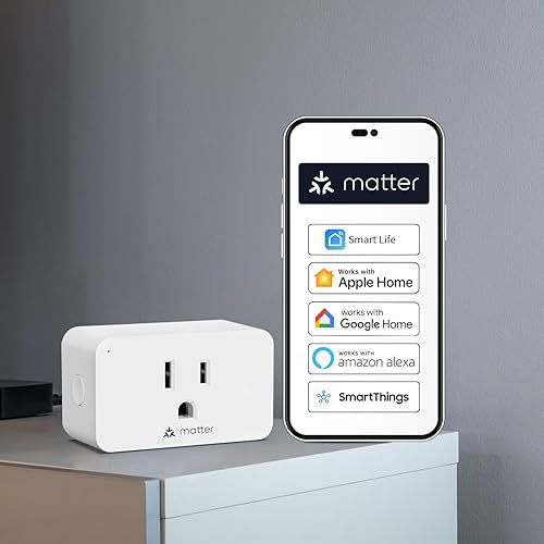 Miniatura 9 de Minoston Matter - Enchufe inteligente, compatible con Alexa, Google Home, Apple Home, SmartThings, Siri, Smart Outlet 15A Max, control remoto de