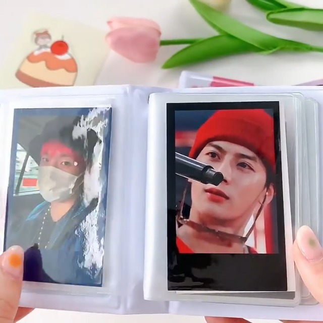3 pollici Kpop Photocard Holder Book Mini Album fotografico Mirror-like Photocard Binder Piccolo Photo Card Book Love Heart Hollow Photocard ID Holder con amore | IT