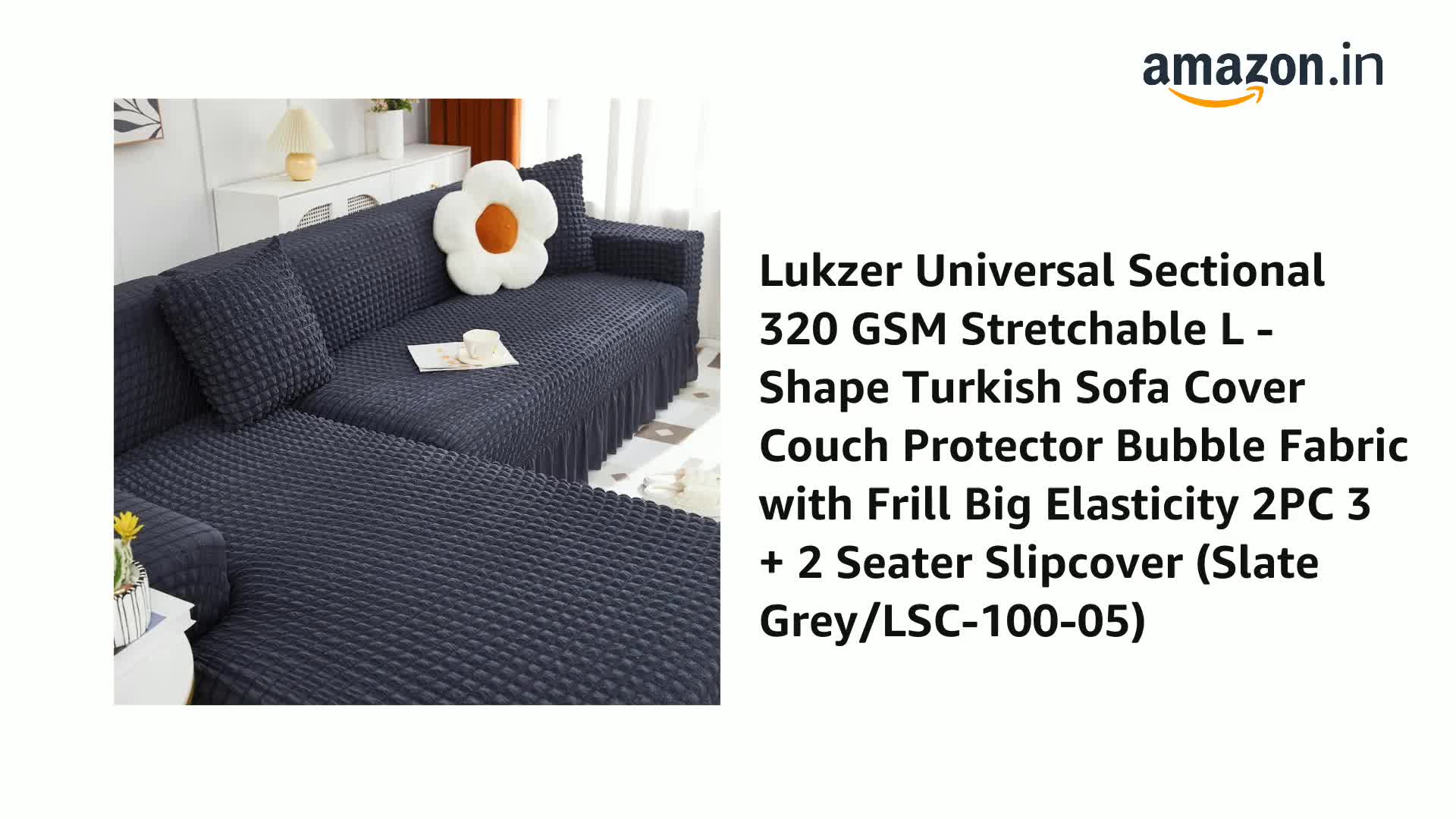 Lukzer Universal Sectional 320 GSM Stretchable L - Shape Turkish