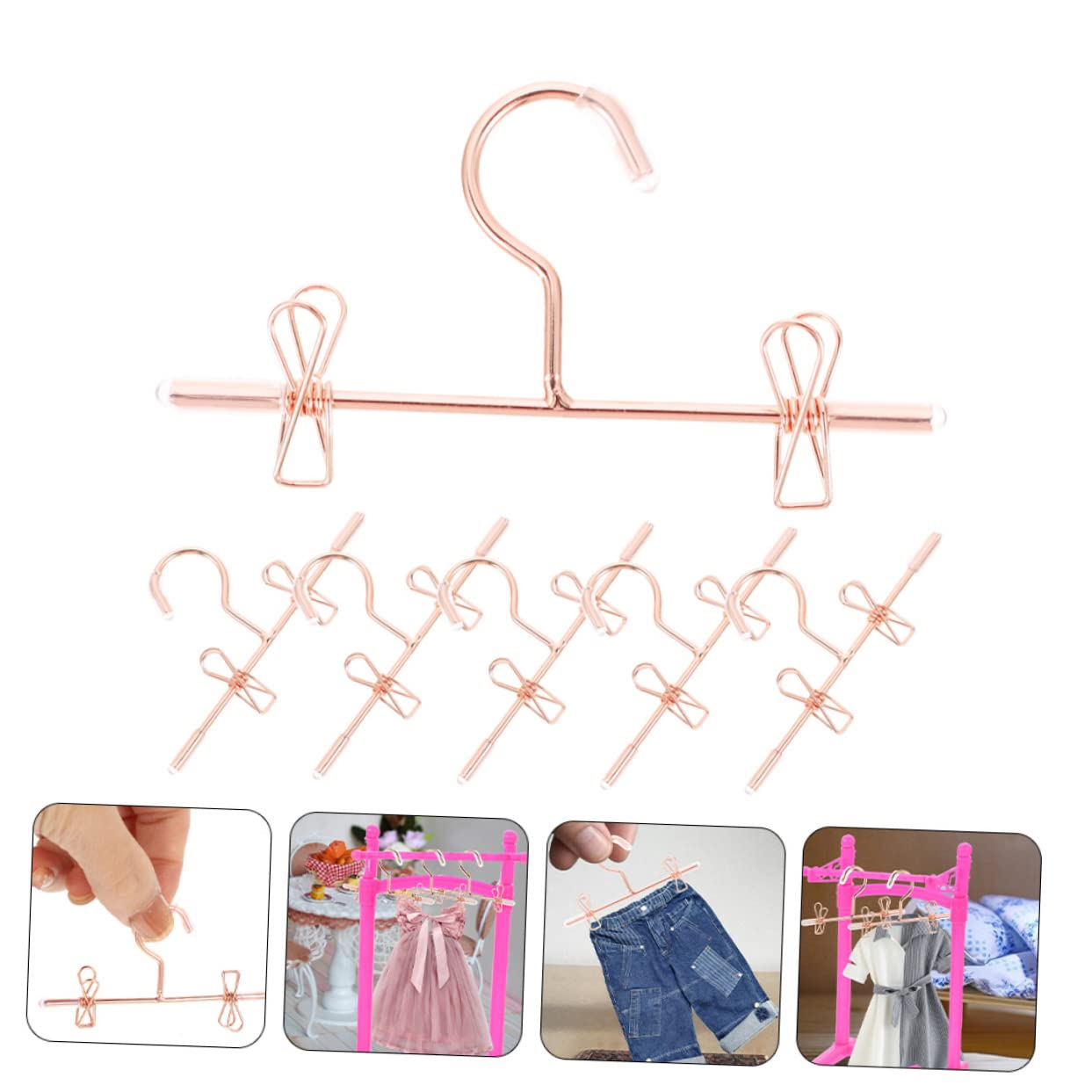50 Pcs Cintres pour Vêtements de Poupée en Plastique Cintres pour Vêtements de Poupée Supports pour Tenues de Poupée