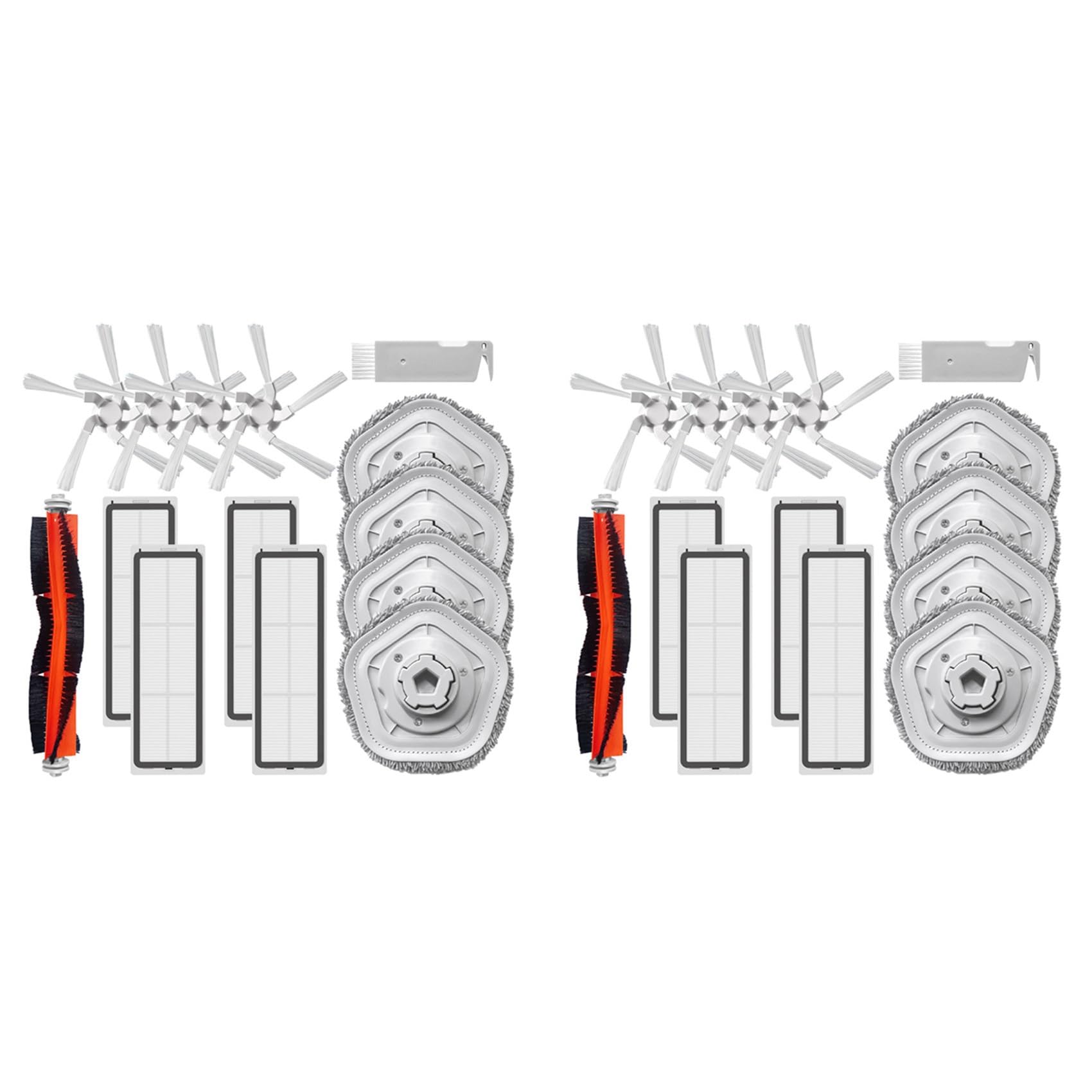 Hndhbfgrt 2set Main Brush Side Brush Hepa Filter Mop Cloth for Bot W10 W10 Pro Self-Cleaning Robot Vacuum and Mop