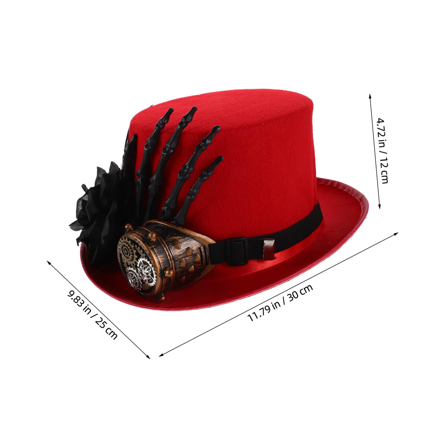 Homoyoyo Sombrero de Copa de Halloween Diseño de Calavera Sombrero Steampunk para Fiesta de Cosplay Unisex Hombres Mujeres