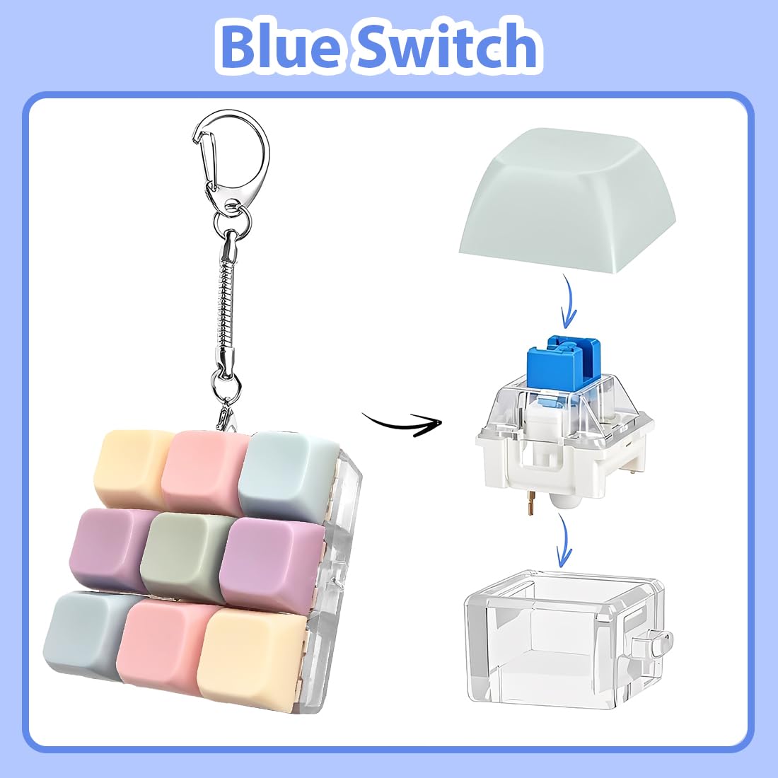 BLPRKOT 2 Stück Tastatur Fidget toys für Erwachsene Pastell Tastatur Schlüsselanhänger Lustig Bunter Fidget Tastatur Clicker Mechanischer Schalter Stressabbau Schlüsselanhänger für Männer und Frauen BLPRKOT 2 Stück Tastatur Fidget toys für Erwachsene Pastell Tastatur Schlüsselanhänger Lustig Bunter Fidget Tastatur Clicker Mechanischer Schalter Stressabbau Schlüsselanhänger für Männer und Frauen