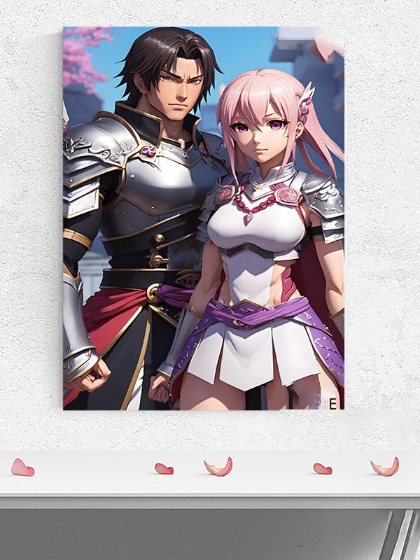 Postermanya (pster590) Savaşçı Çift Manga Anime Poster - Afiş - Dekoratif Duvar Posteri 50 x 70