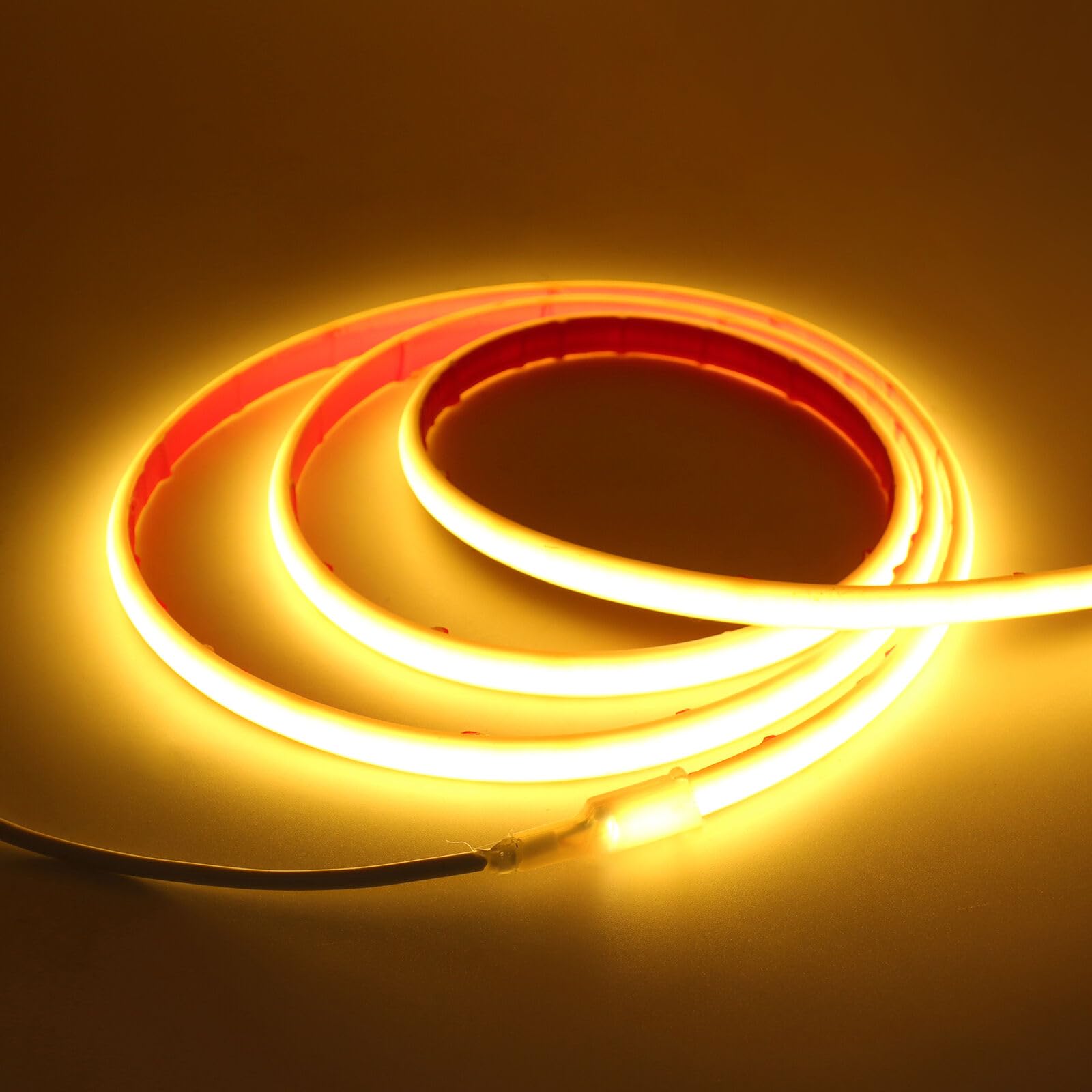 KISUFU 12V COB LED Neon Strip Light, 320 LEDs/m IP68 Waterproof High Density 2PIN Flexible Cuttable Tape Lights for DIY Bedroom Kitchen Home Decoration. (No Power Supply)
