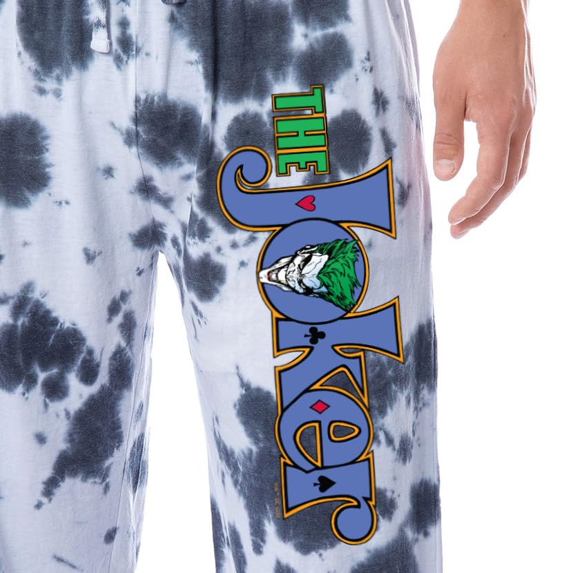 DC Comics Men's The Joker Logo Rock Tie-Dye Pajama Pants For Adults4