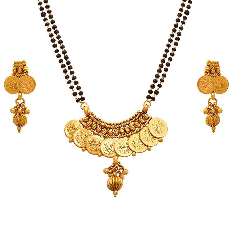 Temple Goddess Laxmi Coin Mangalsutra 