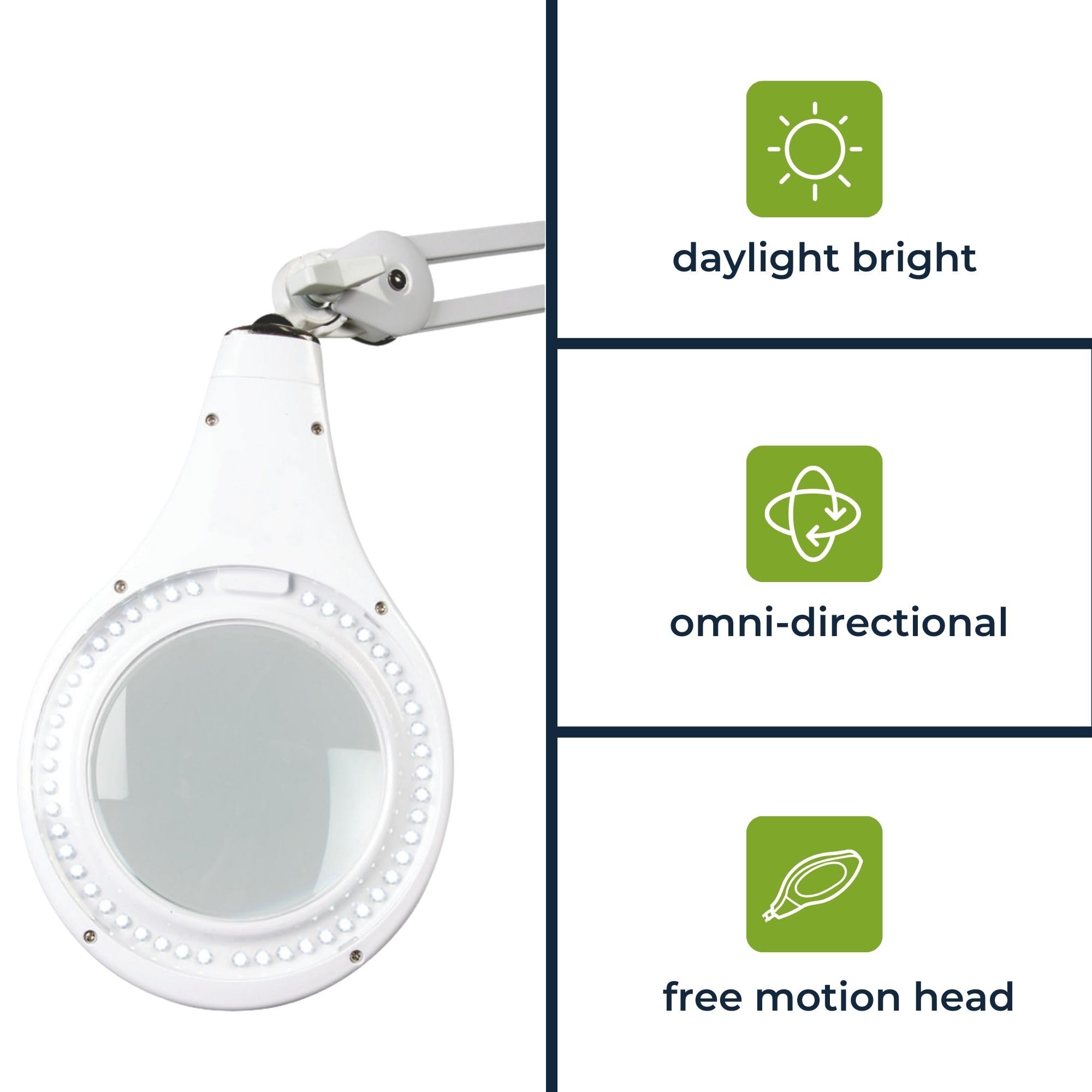 Velleman Lámpara lupa LED con pinza, lupa con luz 4 W, 48 LEDs, aumento 2,25x, lente 5 dioptrías 120 mm, luz diurna 6400 K, para lectura, hobby, belleza y precisión