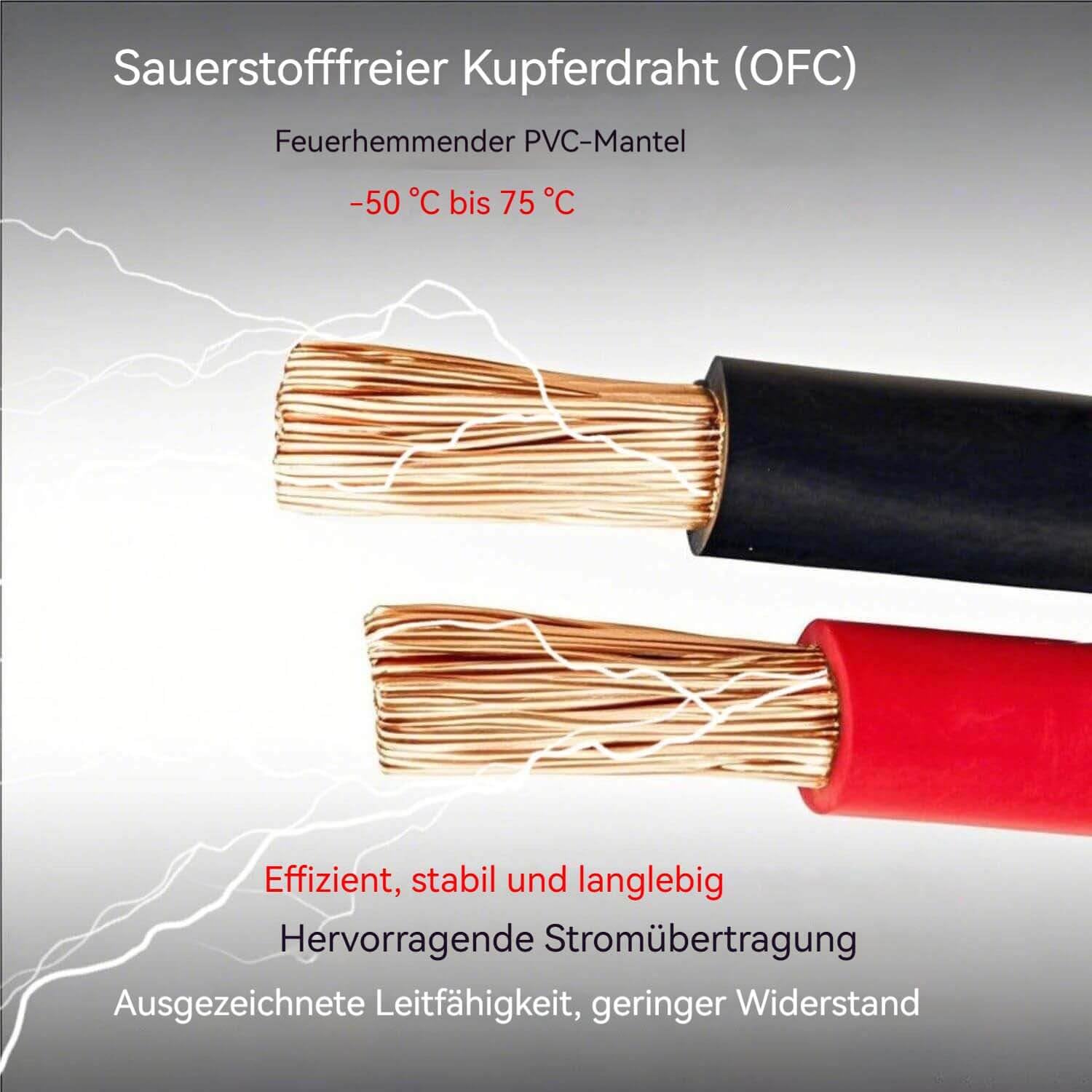 XINCOL A5 Strapazierfähiges Schwerlast-Starthilfekabel - 2500 A - 100%-Kupferdraht-Starthilfekabel für LKWs - wärmeisoliert - mit Tasche - 6M
