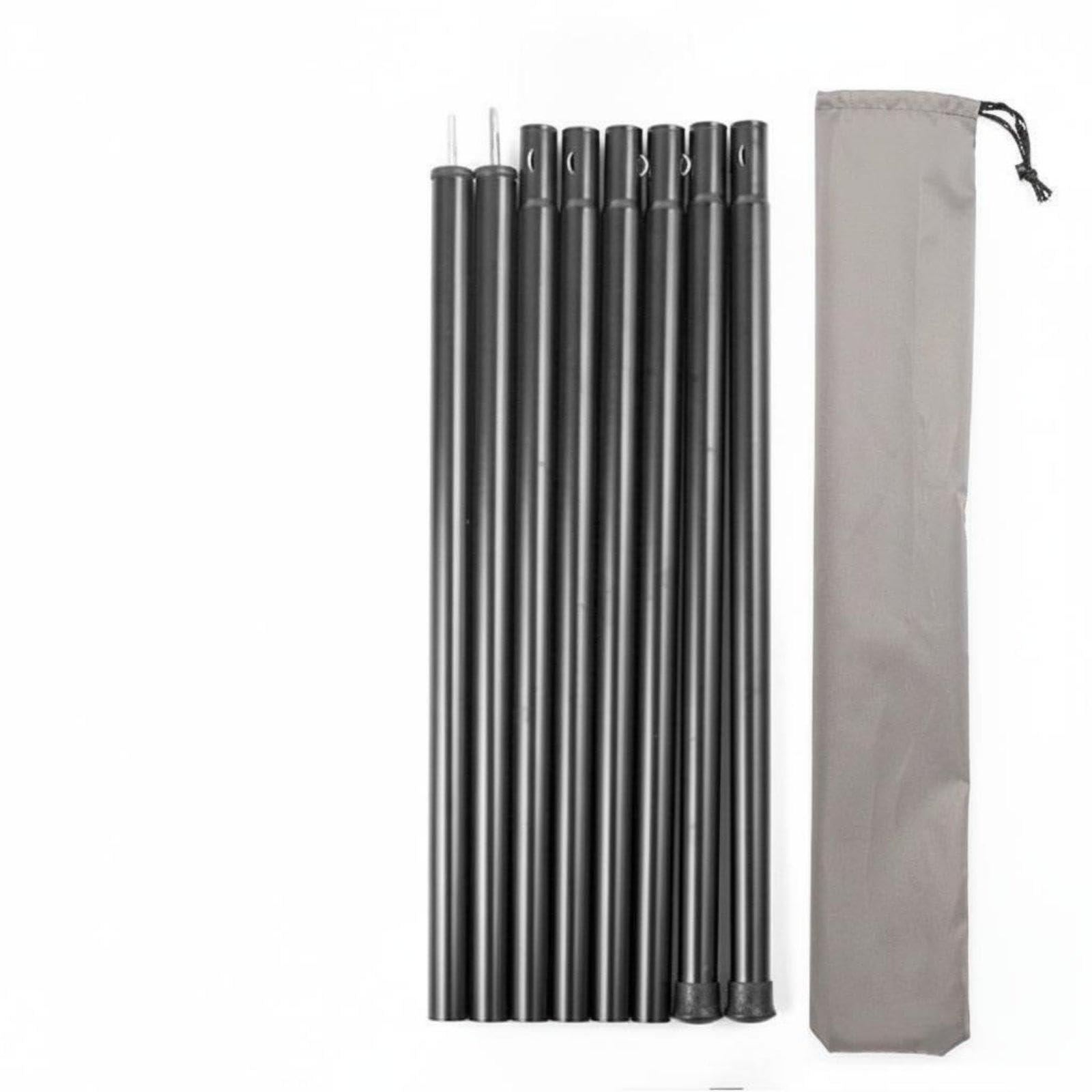 2 Meter Tent Awning Pole Iron Canopy Support Rod Heavy Duty Tent Vestibule Pole for Campers, Outdoor Enthusiasts, Backyard, Beach, Picnic Black 25MM 2.4M 8PC W Bag-image-23