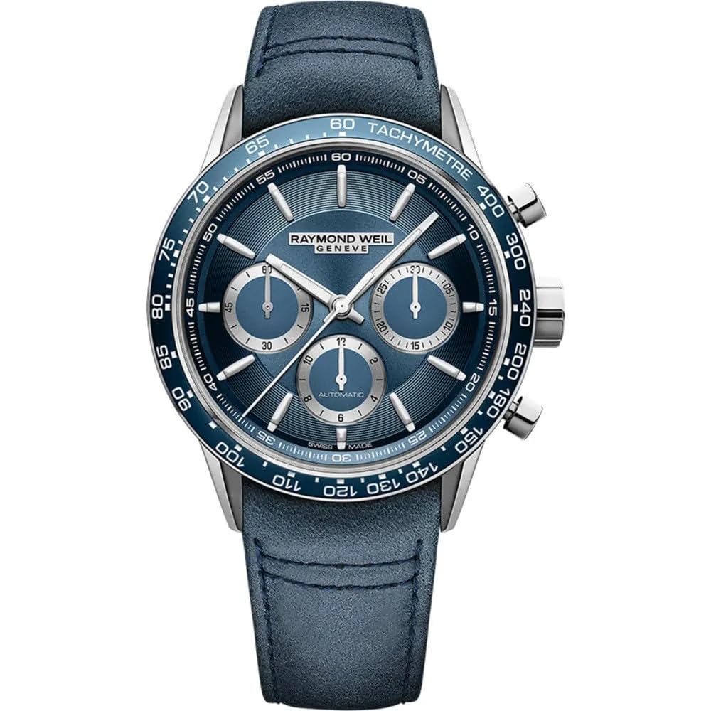 Raymond Weil Blue Mens Chronograph Watch Freelancer 7741-SC3-50021