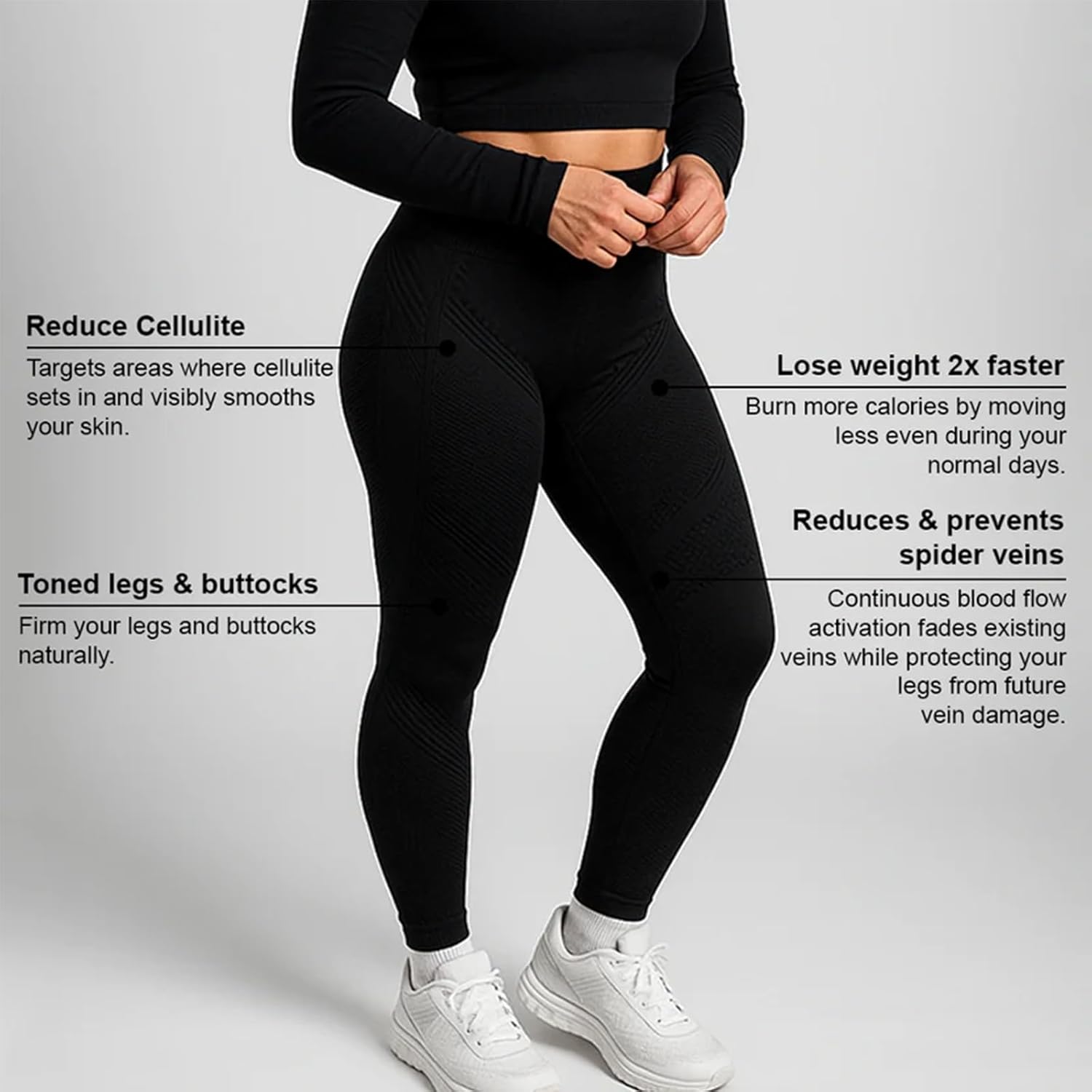 Cellulite Leggings, 3D Leggings Cellulite Compression, Yoga Pants for Shape, Exercise, Flatten Abdomen - Image 3