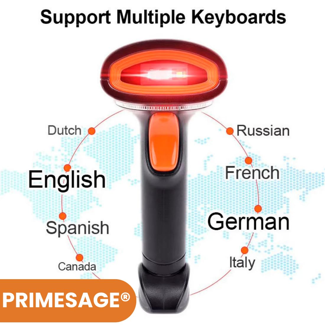 PRIMESAGE® Barcode Scanner Wireless Barcode Scanner Bar Code Scanner Wireless Barcode Scanner Scanner for Office Barcode Scanner Wired Qr Code Scanner Machine Barcode Scanners Barcode Scanner Wireless 3