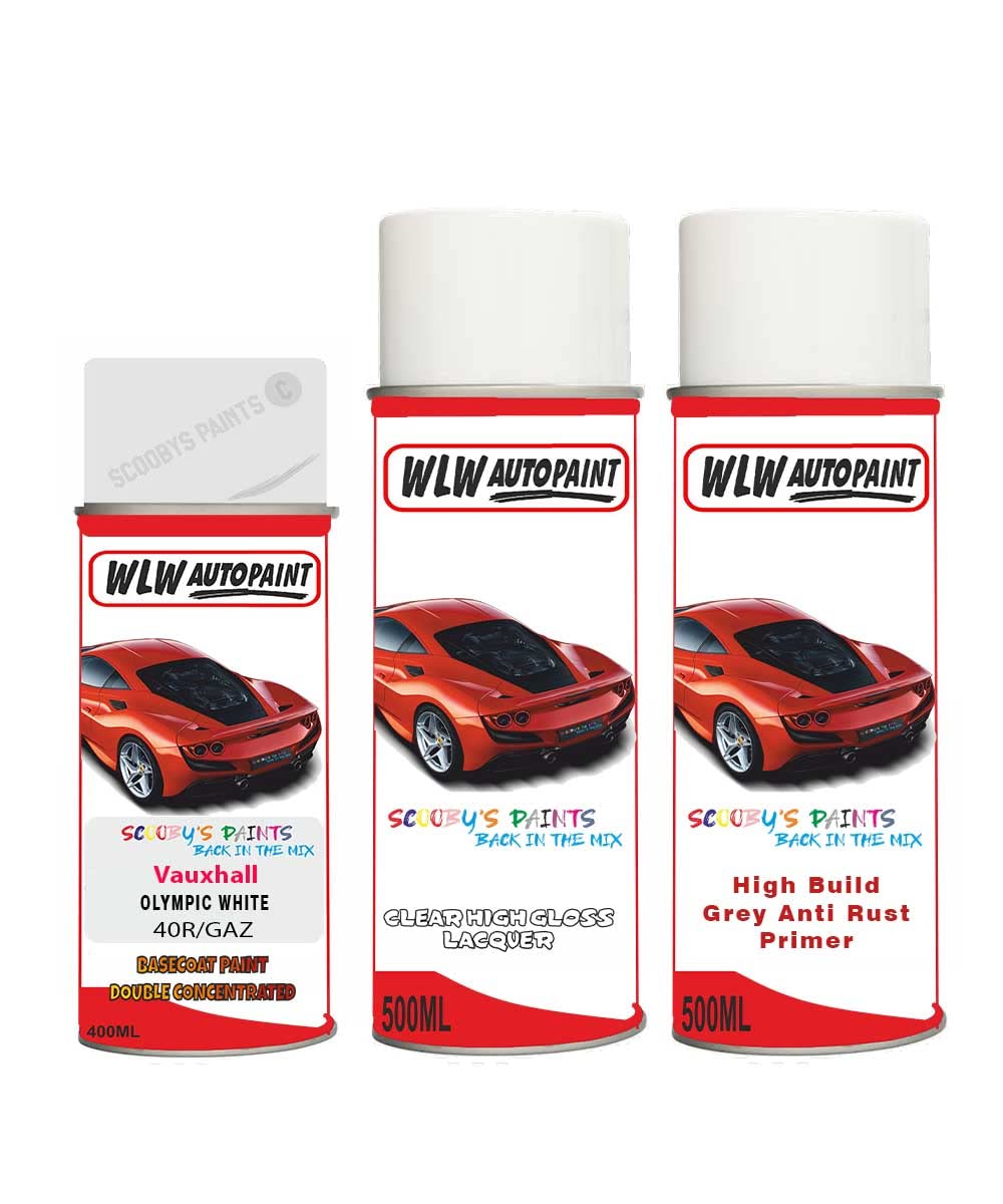 Aerosol Spray Paint For Vauxhall Astra Olympic White 2009-2020 Primer Undercoat With Lacquer