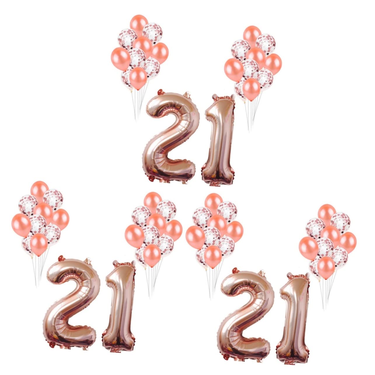 Abaodam 3 Piezas De 21 Globos De Aluminio Brillantes Para Fiesta De Cumpleaños Número 21 Juegos De Globos Decoraciones De Cumpleaños