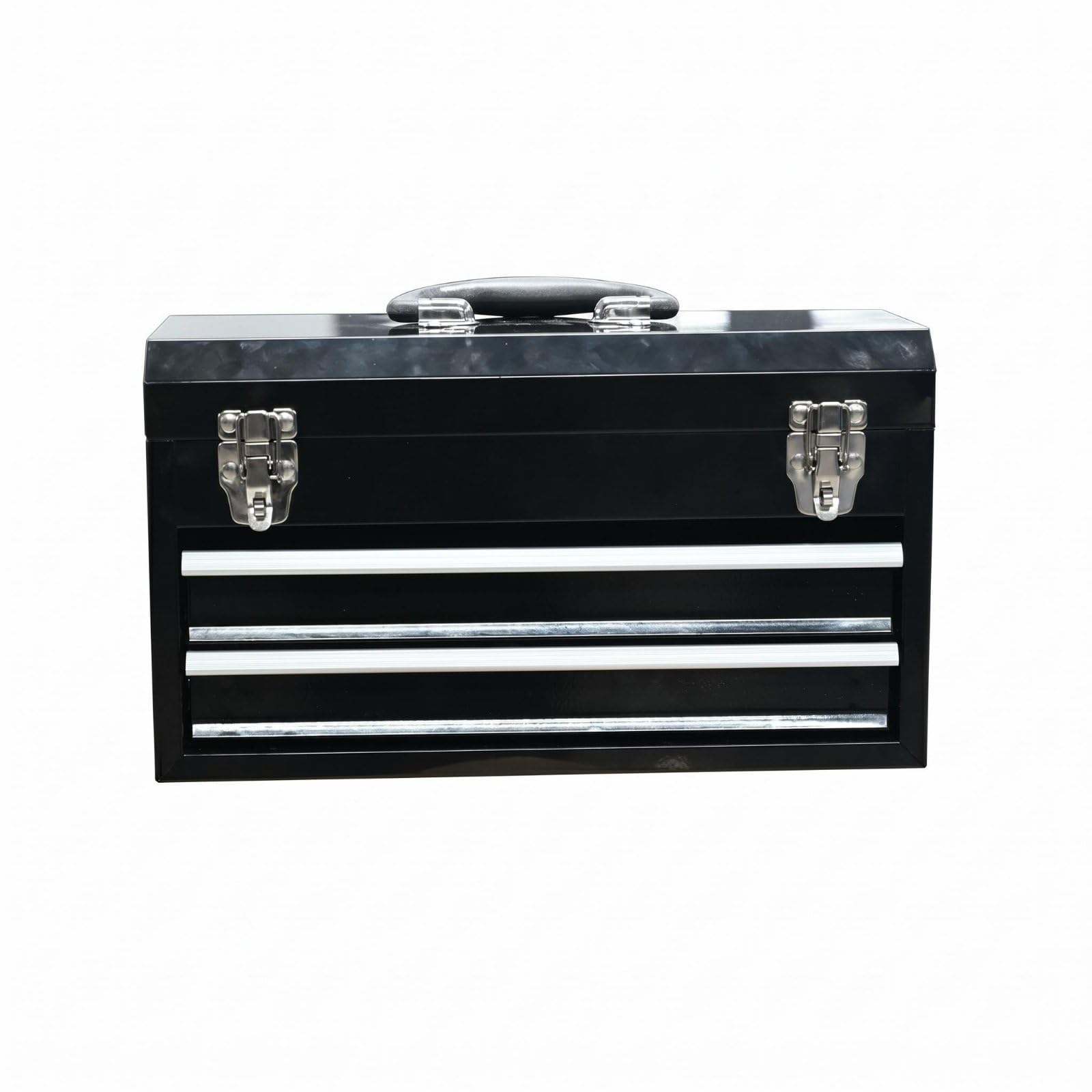 Cassetta Attrezzi a 2 Cassetti Resistente Scatola Portautensili Portatile Robusto Armadietto Attrezzi con Maniglia per Garage