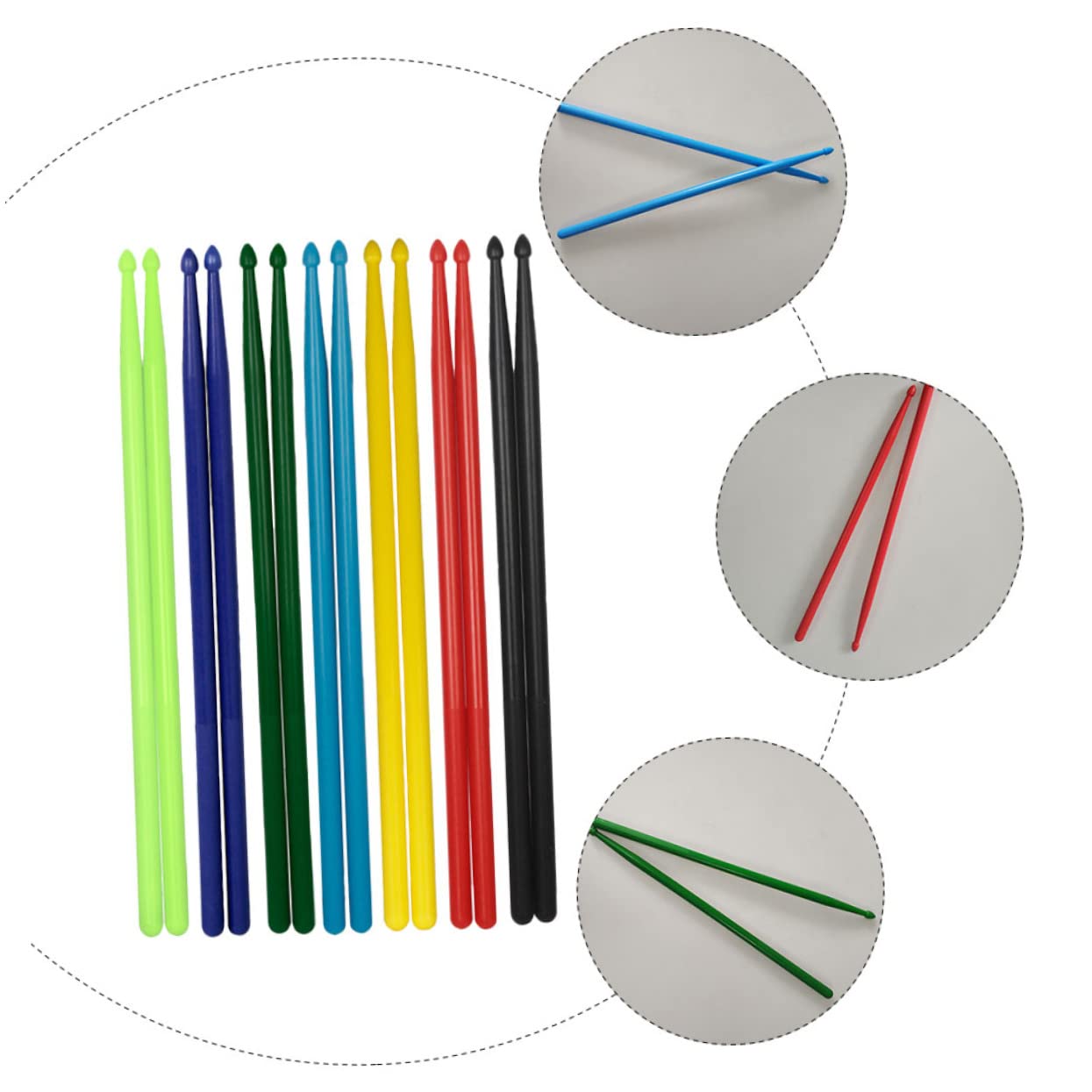 BESTonZON Bacchette in Nylon 5a per Allenare Il Ritmo Queste Bacchette Leggere E Colorate per Anni