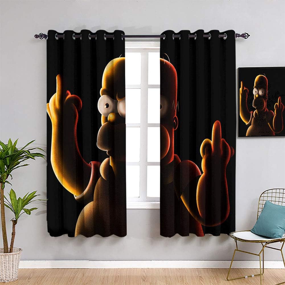 Elliot Dorothy bart simpson Customized Chid Curtains Room Darkening Wide Curtains for boys bedroom W84 x L84Inch Waterproof Fabric