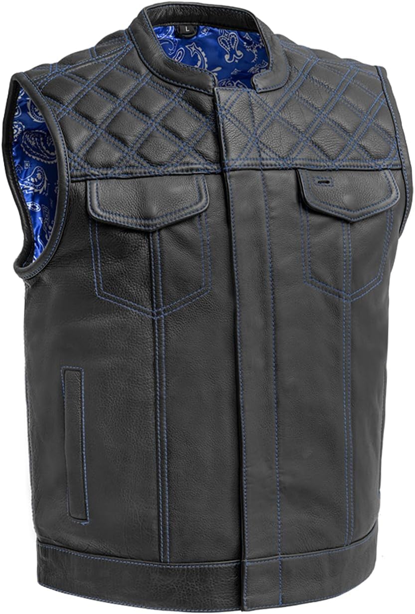 First Mfg Co - Downside - Men's Motorcycle Biker Riding Leather Vest