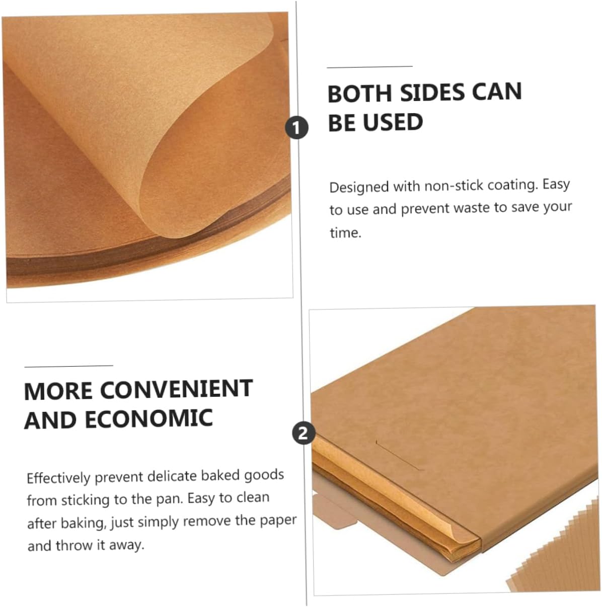 200Pcs Non Stick Baking Paper Oil Fryer Paper High Temperature Resistance for Cakes Desserts Barbecue and Steaming Unbleached Safe for Cooking