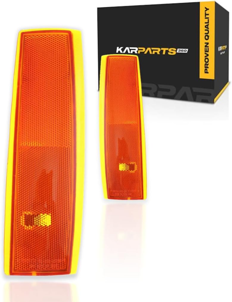 KarParts360 For 1988-1993 GMC C/K Pickup Side Marker Light Driver and Passenger Side Pair For GM2550141, GM2551141 | 5975199, 5975200