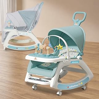 Infantso Prime (5-in-1) Baby Rocker for 0 to 2 Years with Mosquito Net | Portable Rocker for Newborn | Convertible Walker,...