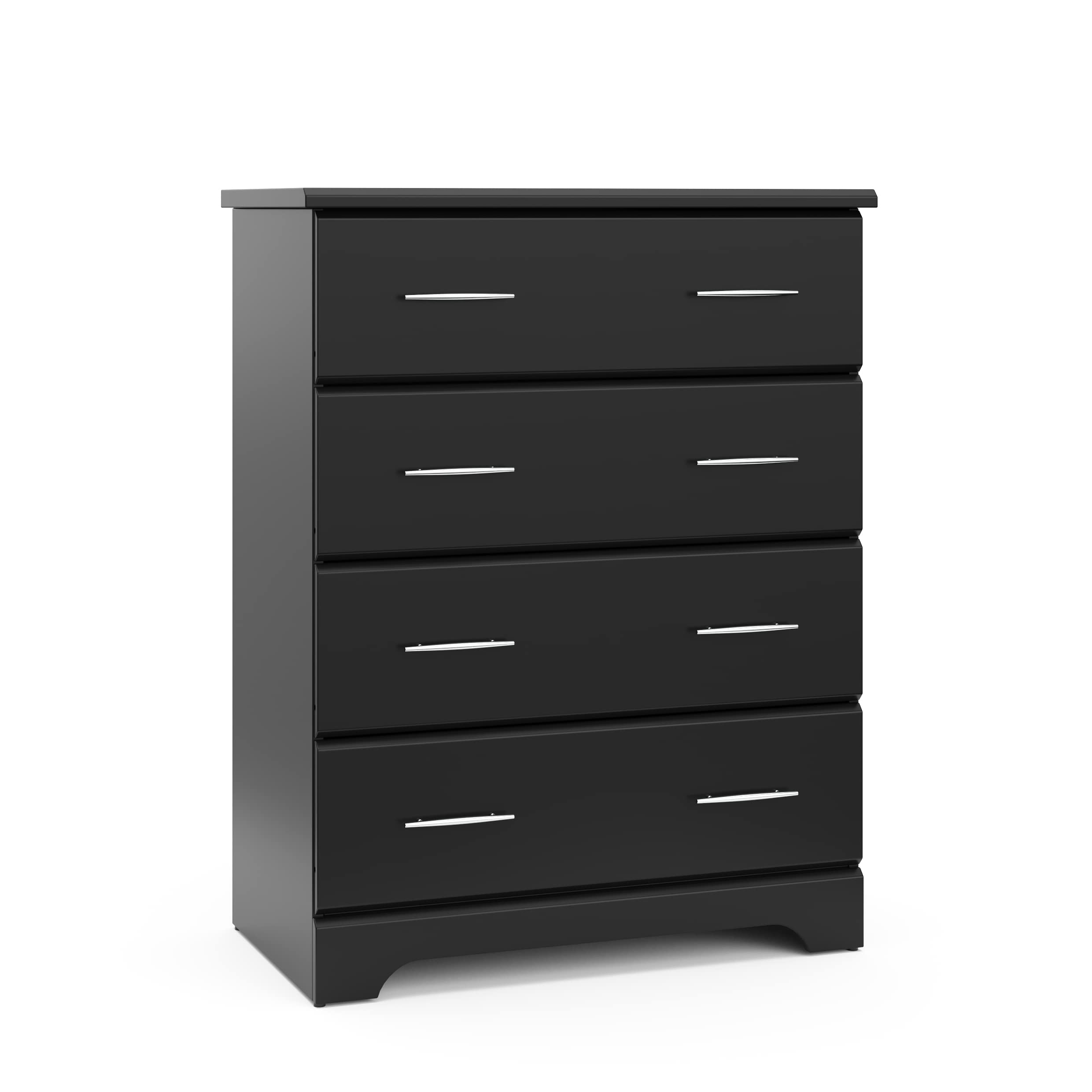 Storkcraft Brookside 4 Drawer Dresser (Black) – GREENGUARD Gold Certified, Dresser For Nursery, 4 Drawer Dresser, Kids Dresser, Nursery Dresser Drawer Organizer, Chest of Drawers