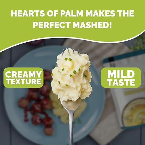 Miniatura 6 de Palmini - Puré de mantequilla y hierbas | Puré de palma bajo en carbohidratos y bajos en calorías | 0.23 oz de carbohidratos netos, 70 calorías por