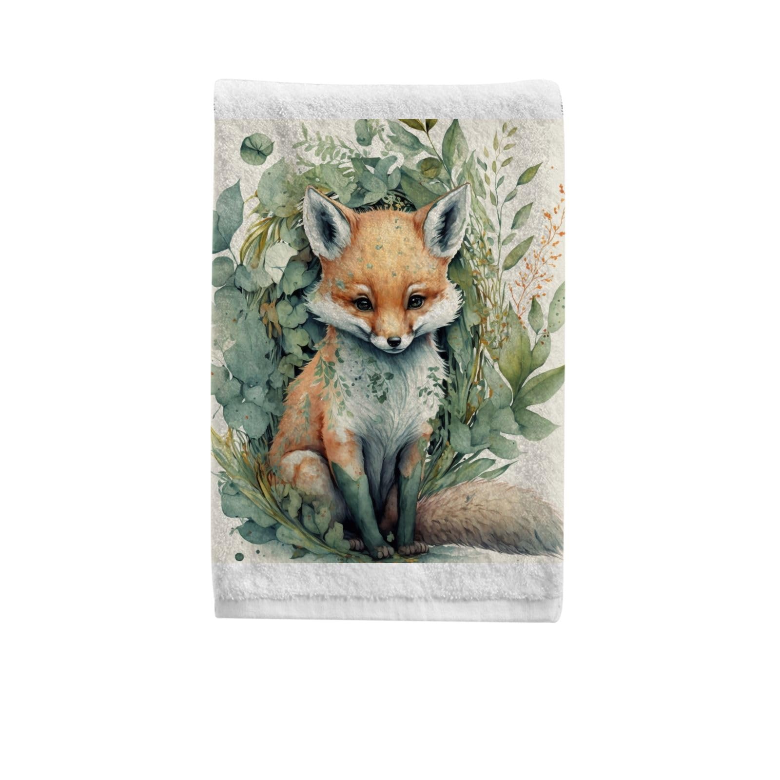 ALAZA Hand Towel Set of 1 100% Cotton Bath Towels Cute Red Fox for Bathroom Housewarming Decor Gifts