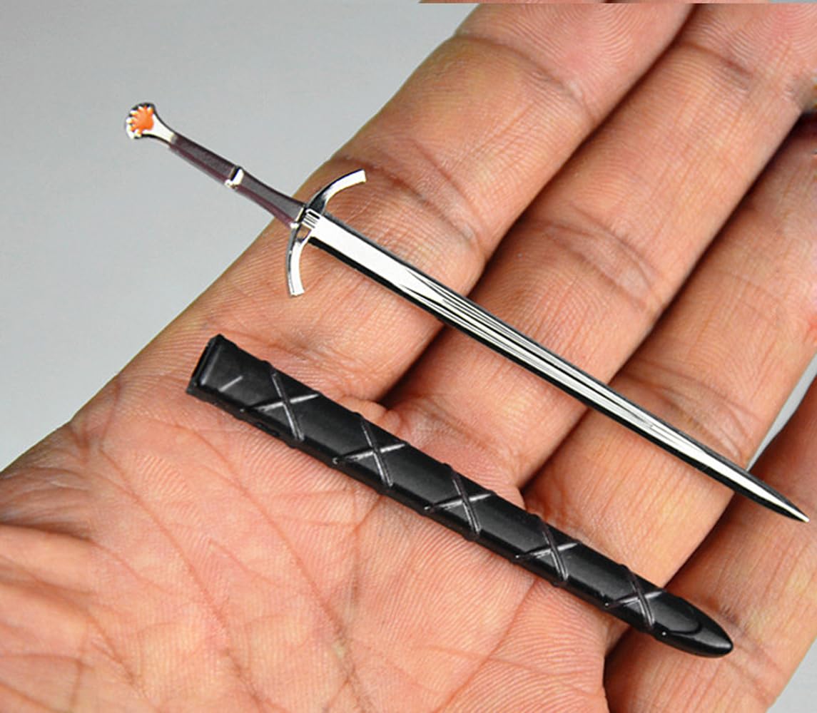 1/12 Scale Full Metal 3.46'' Medieval Sword Samurai Sword Katana Weapon Model for 6" Action Figure Body Custom (#2)